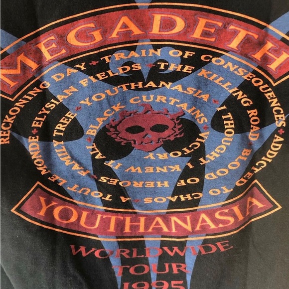 1994 Megadeth “Train of Consequences” MADE IN USA 🇺🇸 SIZE XL-22” ptp x 27.5”L - Picture 5 of 7